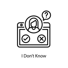I Don’t Know vector outline Icon Design illustration. Web And Mobile Application Symbol on White background EPS 10 File