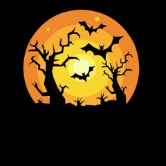 halloween background with bats