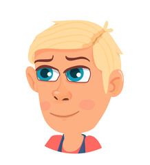 School boy avatar. Smiling kid. Cute child for posters and banners