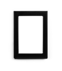 Empty black rectanglular frame isolated on white background