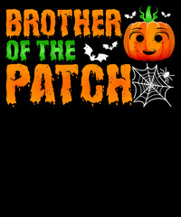 Brother of the patch Halloween T-Shirt Design for Family