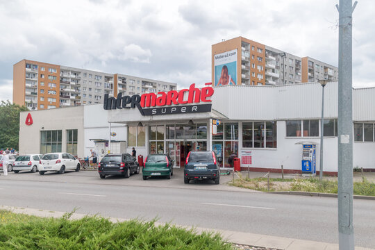 Gdansk, Poland - August 1, 2021: Facade of Intermarche super shop.
