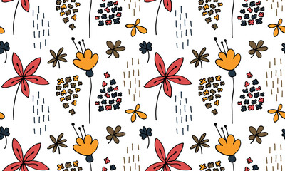 seamless repeating pattern with flowers. vector illustration