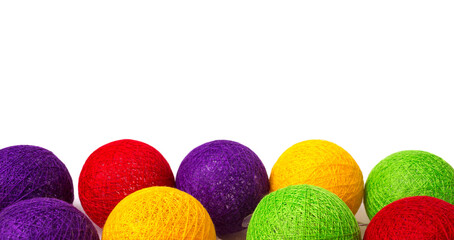 Colored garlands on a white background.