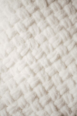Close up shot of fabric white single towel.