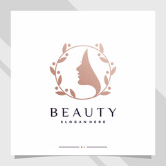 Beauty logo design for woman with creative concept