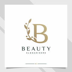 Creative monogram letter b for beauty logo with unique concept