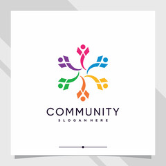 Community logo design template with creative concept part one
