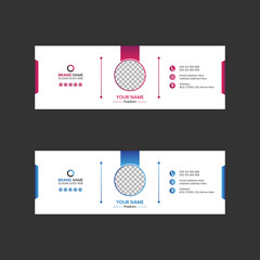 Email signature or email footer design template and personal social media cover with an author photo place, Business email signature template
