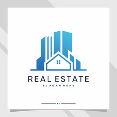 Obraz premium Real estate logo design inspiration for business construction