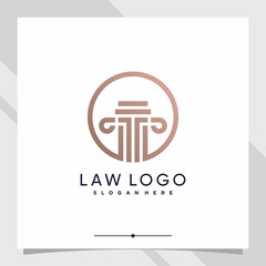 Symbol of law logo design with circle concept