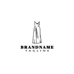 dress logo cartoon template icon design black isolated illustration