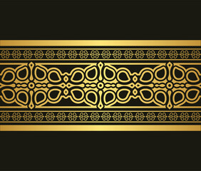 Golden ornamental border design template