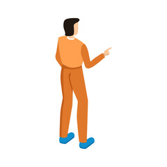 Full-length Person Design. Graphic Human Back View. Vector illustration