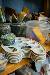 brushes for drawing. Paintbrush and art equipment