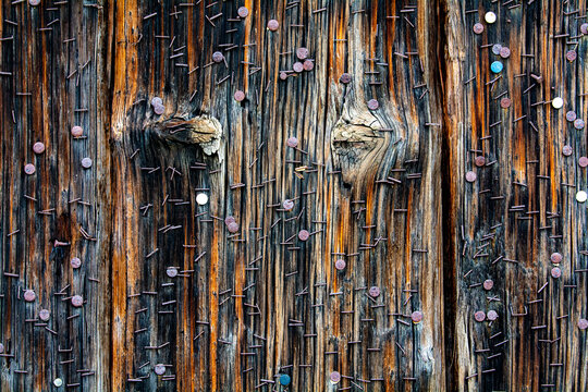 Reisszwecken Holz wand