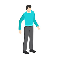 Man Standing. Isolated Concept of Person. Human on White Background. Vector illustration