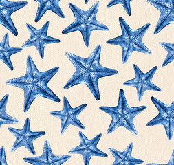 Fototapeta na wymiar Starfish pattern, figurative element for prints