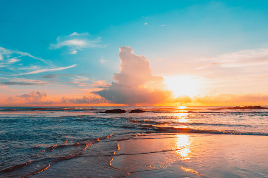 Beautiful sunset on the beach - Agonda, Goa