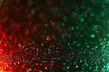 Abstract Christmas traditional green and red gradient glitter background. Great backdrop for any...
