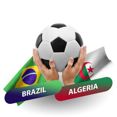 Soccer football competition match, national teams brazil vs algeria
