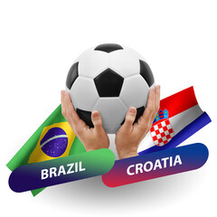 Soccer football competition match, national teams brazil vs croatia