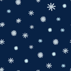 Fototapeta na wymiar Snowflakes winter sky seamless pattern simple doodle hand drawn minimalist repeat vector illustration, Merry Christmas holiday elements ornament for seasons greetings, invitations, textile, gift paper