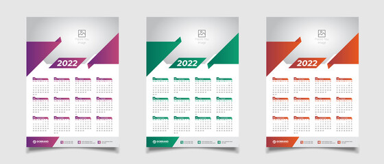 2022 Wall Calendar Template Design in Editable Illustrator Vector File