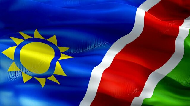 Namibian flag. 3d Namibia flag waving video. Sign of Namibia seamless loop animation. Namibian flag HD resolution Background. Namibia flag Closeup 1080p HD video for Independence Day,Victory day
