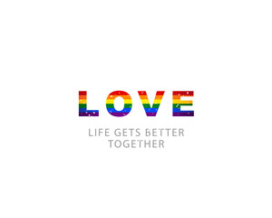 LGBT rainbow flag. Vector illustration isolated on white background. Gay community gender flag