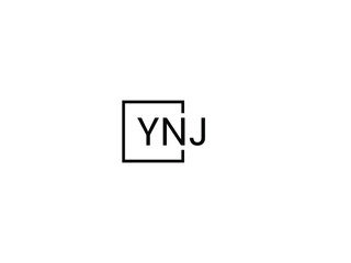 YNJ letter initial logo design vector illustration