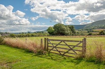 Fototapeta na wymiar Farm gate in the mountains of Wales.