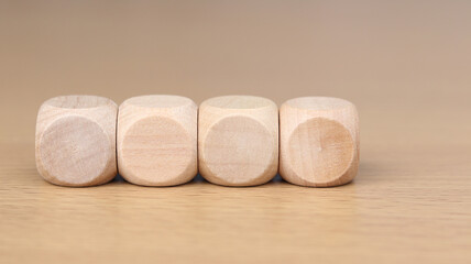 Fototapeta na wymiar empty wooden cube on wood background, copy space