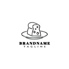 bread cartoon logo icon design simple black isolated vector illustration
