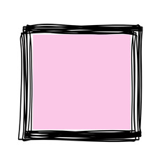 Abstract color square as line drawing on white as background. Vector