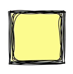 Abstract color square as line drawing on white as background. Vector