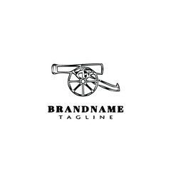 vintage cannon logo icon design template vector illustration