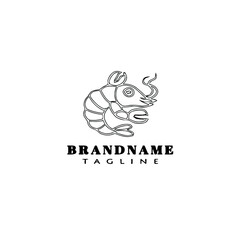 prawn logo cartoon icon design template black vector illustration