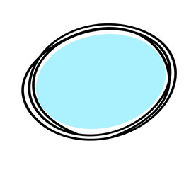 Abstract color oval as line drawing on white as background. Vector	
