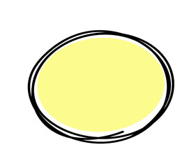 Abstract color oval as line drawing on white as background. Vector	
