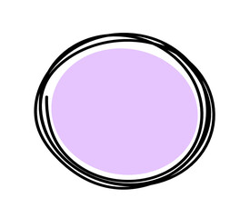 Abstract color oval as line drawing on white as background. Vector	
