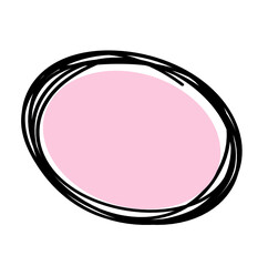 Abstract color oval as line drawing on white as background. Vector	
