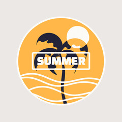 Summer. Vector stylish graphic tee design, print, illustration