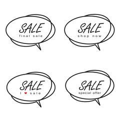 Trendy banner flat design set isolated on white background. Banner for web site, design template, label, sticker and badge. Banner for placard, cards and poster. Modern collection of creative banners