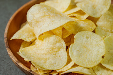 Potato Chips Snacks Served on Wood Plates