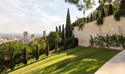 The majestic  beauty of the Bahai Garden, located on Mount Carmel in the city of Haifa, in northern...