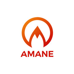 Letter AM Flame Logo Identity. Fire Logo Simple and Flat Monogram logo identity. Abstract Premium logo vector for Business and Brand Identity.