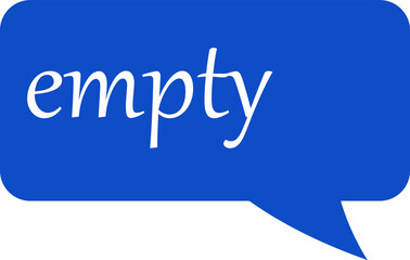 speech bubble icon. Blank blue speech bubble pin isolated on white background