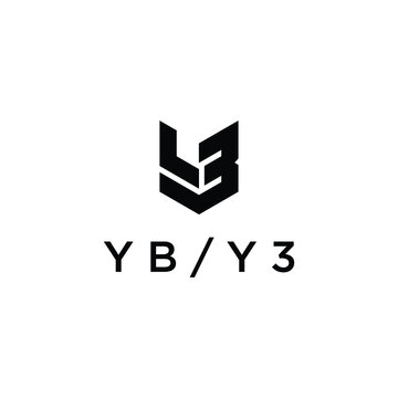 Initial letter L3 Y3 number modern geometric font logo template