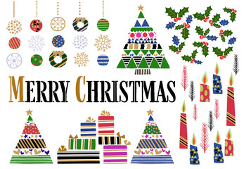 かわいい手描き風クリスマスイラスト＆ポストカード背景白